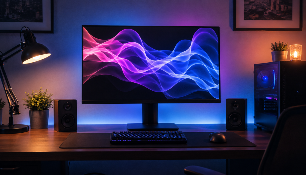 Monitor running a screen saver to help prevent burn-in